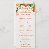 Carte de programme de cérémonie de mariage orange (Dos)