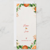 Carte de programme de cérémonie de mariage orange (Devant)