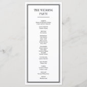 Carte de programme de cérémonie de mariage simple (Dos)