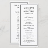 Carte de programme de cérémonie de mariage simple (Devant / Derrière)