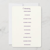 Carte de Programme de Cérémonie de Mariage Tropica (Dos)