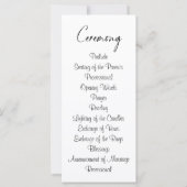 Carte de programme de cérémonie Mariage de script  (Dos)