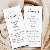 Carte de programme de cérémonie Mariage de script