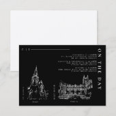 Carte de Programme de Détails de Mariage Noir Mode (Devant / Derrière)