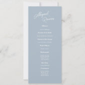 Carte de programme de mariage à écriture minimale (Dos)
