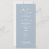Carte de programme de mariage à écriture minimale (Devant)