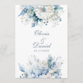 Carte de programme de mariage à fleurs sauvages bl (Devant)