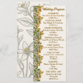 Carte de programme de mariage à la fleur d'oranger (Devant / Derrière)