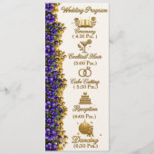 Carte de programme de mariage à la violette bleue (Devant)