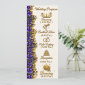 Carte de programme de mariage à la violette bleue (Debout devant)