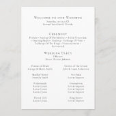 Carte de Programme de Mariage à Monogramme Minimal (Dos)
