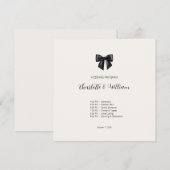Carte de programme de mariage à plat avec un éléga (Devant / Derrière)