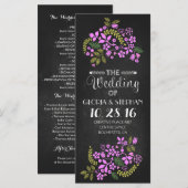 carte de programme de mariage à plateau floral (Devant / Derrière)
