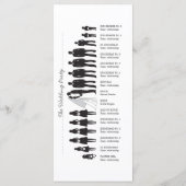 Carte de programme de mariage à silhouette simple (Dos)