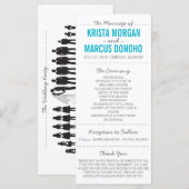 Carte de programme de mariage à silhouette simple (Devant / Derrière)