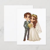 Carte de programme de mariage anime mignonne, ordr (Devant / Derrière)