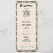 Carte de Programme de Mariage Art Déco Vert Sauge (Devant)