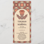 Carte de Programme de Mariage Art Nouveau Vert Sau (Devant)