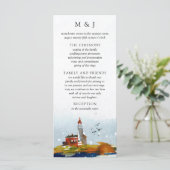 Carte de Programme de Mariage "Au Bord de la Mer" (Debout devant)