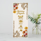 Carte de Programme de Mariage au Pavot de Californ (Debout devant)