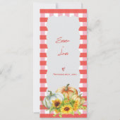 Carte de programme de mariage automnal citrouille (Devant)