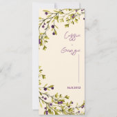 Carte de programme de mariage aux baies violettes (Devant)