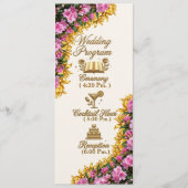 Carte de programme de mariage aux rhododendrons de (Devant)