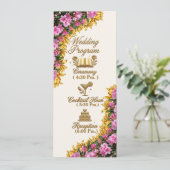 Carte de programme de mariage aux rhododendrons de (Debout devant)