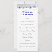 Carte de programme de mariage bleu, gris argent (Dos)