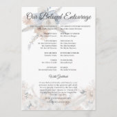Carte de Programme de Mariage Bleu Poussiéreux Bei (Dos)