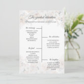 Carte de Programme de Mariage Bleu Poussiéreux Bei (Debout devant)