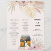 Carte de Programme de Mariage Botanique Bohème Neu (Devant)