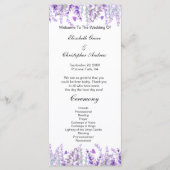 Carte de programme de mariage botanique floral lav (Devant)