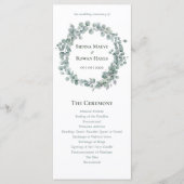 Carte de programme de mariage botanique Sage & Sto (Devant)