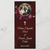 Carte de programme de mariage catholique floral bu (Devant)