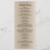 Carte de programme de mariage Champagne Black Scri (Dos)