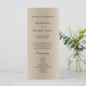 Carte de programme de mariage Champagne Black Scri (Debout devant)