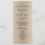 Carte de programme de mariage Champagne Black Scri (Devant)