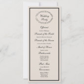 Carte de programme de mariage classique en tenue d (Dos)