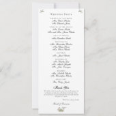 Carte de Programme de Mariage d'Oiseaux de l'Amour (Dos)
