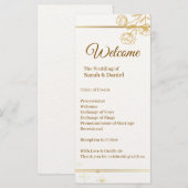 Carte de programme de mariage élégante à fleurs do (Devant / Derrière)