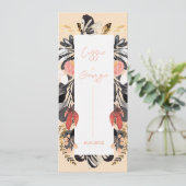 Carte de programme de mariage élégante aux fleurs  (Debout devant)