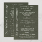 Carte de Programme de Mariage Élégante et Minimali (Devant / Derrière)