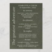 Carte de Programme de Mariage Élégante et Minimali (Devant)