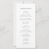 Carte de programme de mariage élégante noir et bla (Dos)