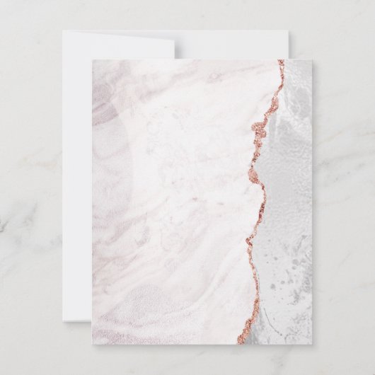 Carte de Programme de Mariage en Agate Or Rose et  (Dos)