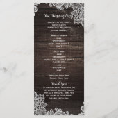 Carte de programme de mariage en bois rustique fon (Dos)