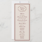 Carte de programme de mariage en Bourgogne Old Mon (Dos)