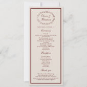 Carte de programme de mariage en Bourgogne Old Mon (Devant)