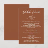 Carte de Programme de Mariage en Terracotte (Devant / Derrière)
